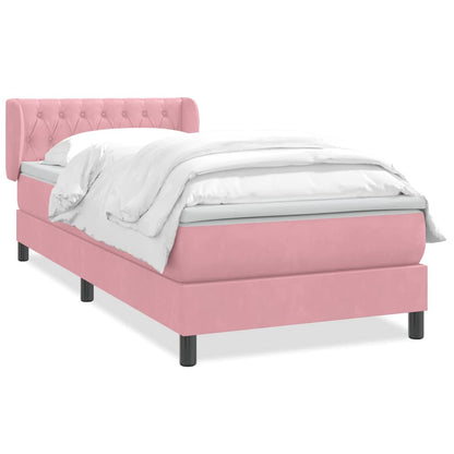 Giroletto a Molle con Materasso Rosa 90x210 cm Velluto | homemem39