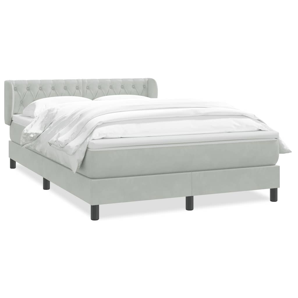 Giroletto a Molle con Materasso Grigio Chiaro 160x210cm Velluto | homemem39