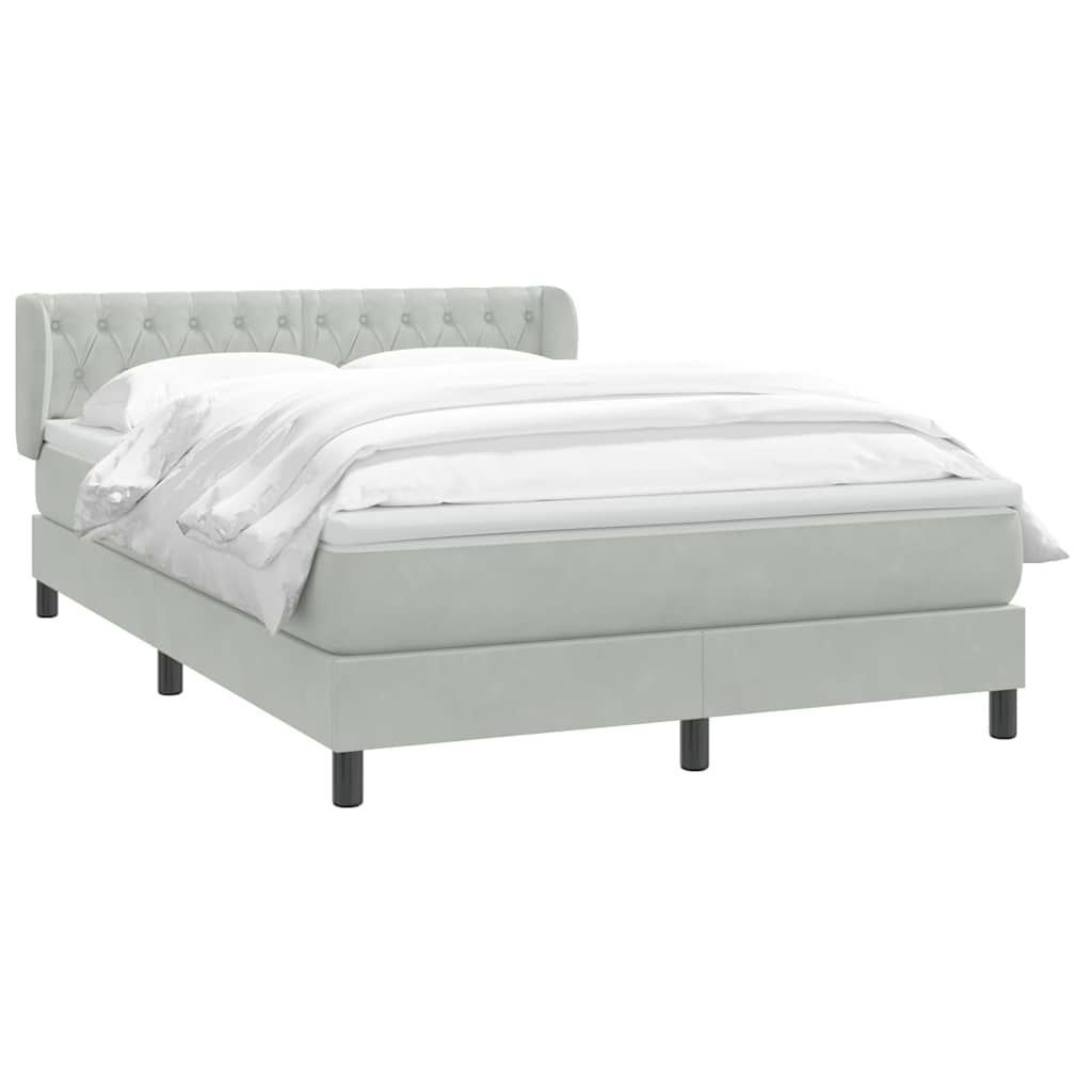 Giroletto a Molle con Materasso Grigio Chiaro 160x210cm Velluto | homemem39
