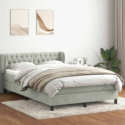 Giroletto a Molle con Materasso Grigio Chiaro 160x210cm Velluto | homemem39