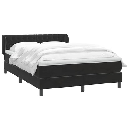 Giroletto a Molle con Materasso Nero 160x210 cm in Velluto | homemem39