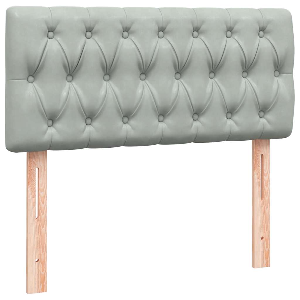 Giroletto a Molle con Materasso Grigio Chiaro 80x220 cm Velluto | homemem39