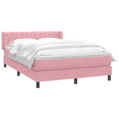 Giroletto a Molle con Materasso Rosa 140x220 cm in Velluto | homemem39