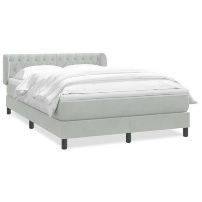 Giroletto a Molle con Materasso Grigio Chiaro 160x220cm Velluto | homemem39