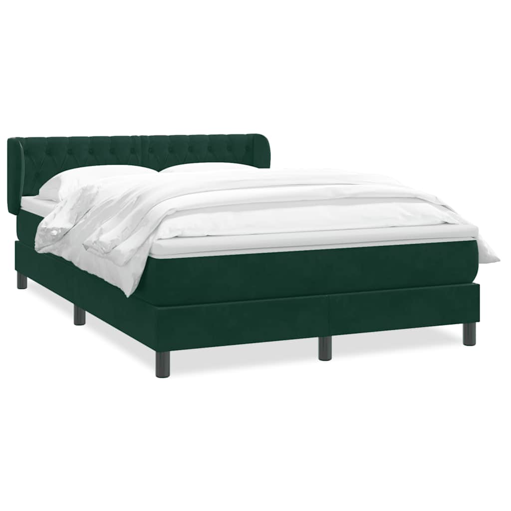 Giroletto a Molle con Materasso Verde Scuro 160x220 cm Velluto | homemem39