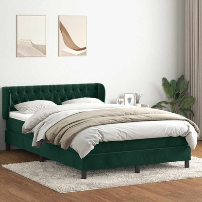 Giroletto a Molle con Materasso Verde Scuro 160x220 cm Velluto | homemem39