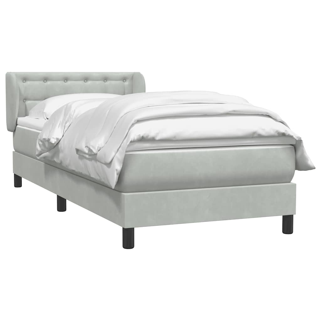 Giroletto a Molle con Materasso Grigio Chiaro 80x210 cm Velluto | homemem39