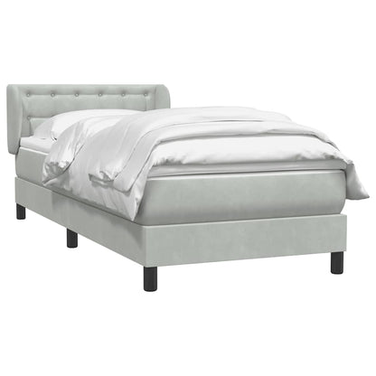 Giroletto a Molle con Materasso Grigio Chiaro 80x210 cm Velluto | homemem39
