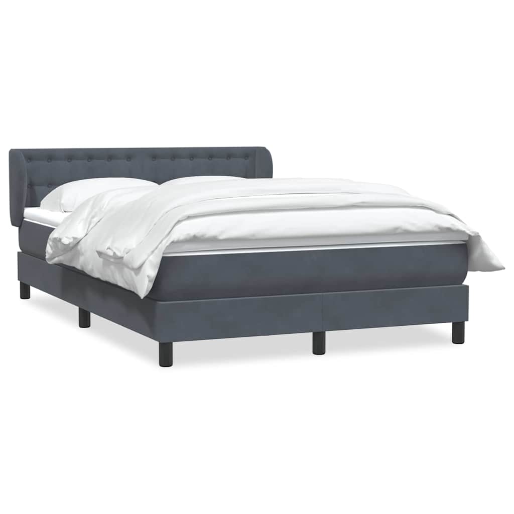 Giroletto a Molle con Materasso Grigio Scuro 160x210 cm Velluto | homemem39