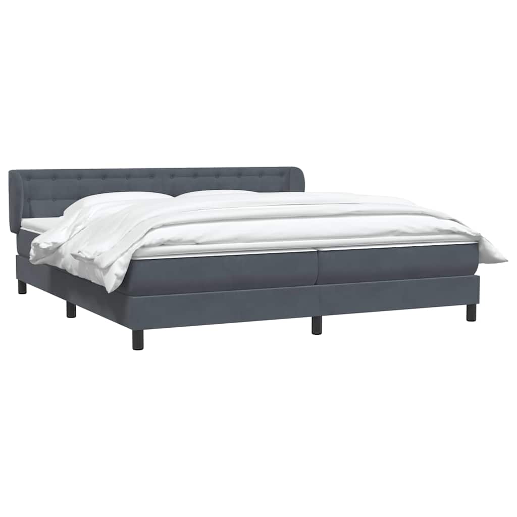 Giroletto a Molle con Materassi Grigio Scuro 180x210 cm Velluto | homemem39