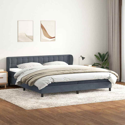 Giroletto a Molle con Materassi Grigio Scuro 180x210 cm Velluto | homemem39