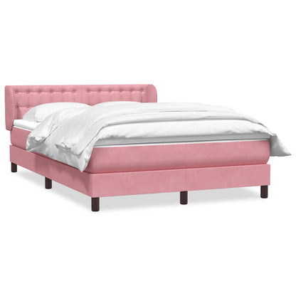 Giroletto a Molle con Materasso Rosa 140x220 cm in Velluto | homemem39