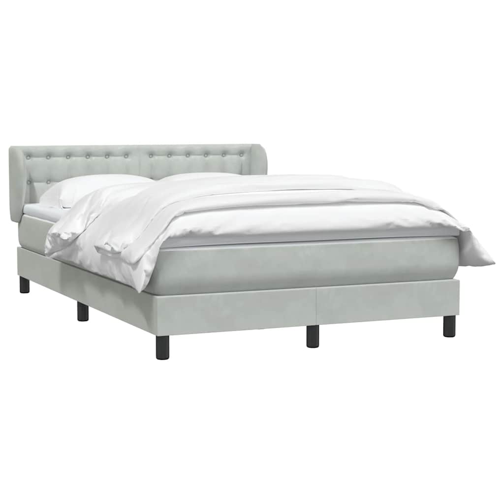 Giroletto a Molle con Materasso Grigio Chiaro 160x220cm Velluto | homemem39