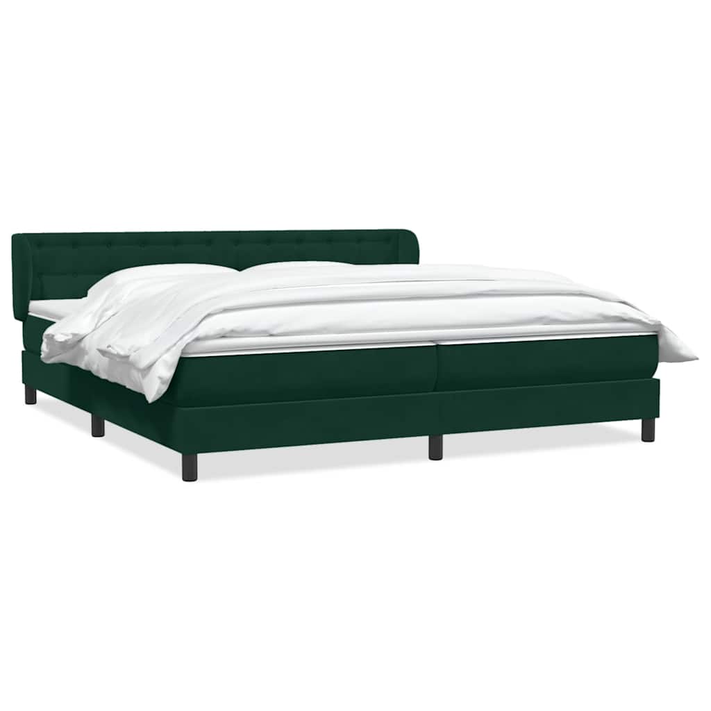 Giroletto a Molle con Materassi Verde Scuro 180x220 cm Velluto | homemem39