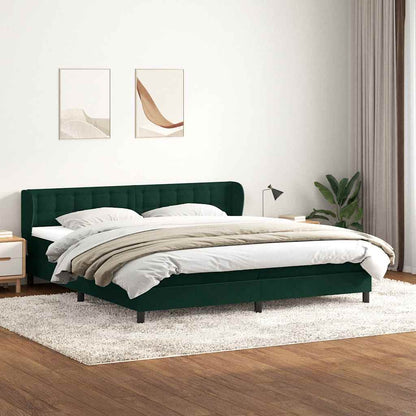 Giroletto a Molle con Materassi Verde Scuro 180x220 cm Velluto | homemem39