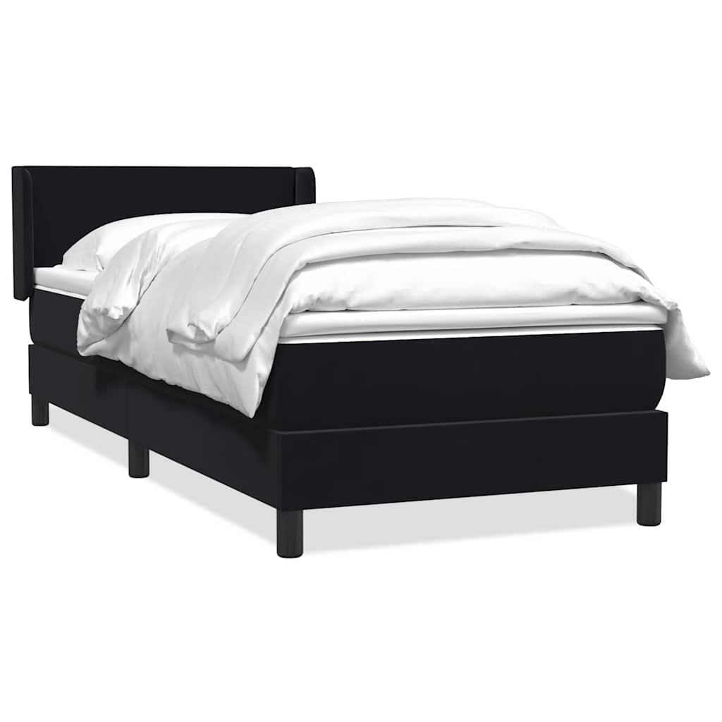 Giroletto a Molle con Materasso Nero 90x210 cm in Velluto | homemem39