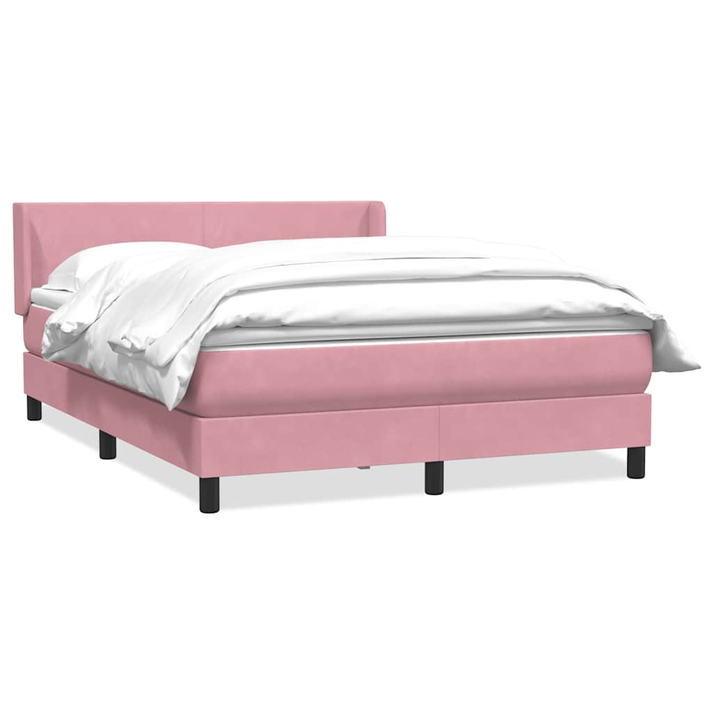 Giroletto a Molle con Materasso Rosa 140x210 cm in Velluto | homemem39