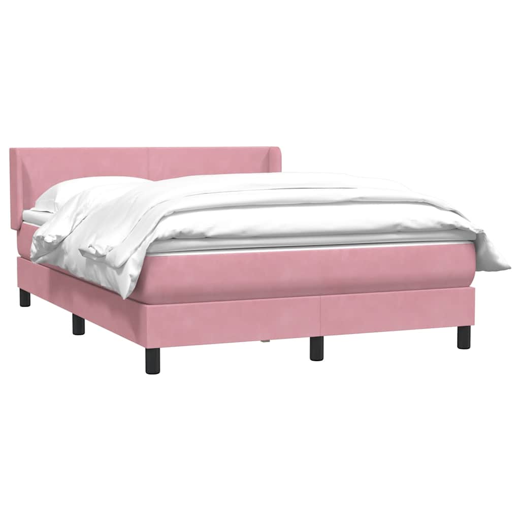 Giroletto a Molle con Materasso Rosa 140x210 cm in Velluto | homemem39