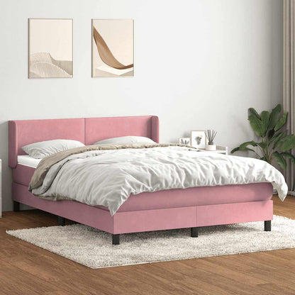 Giroletto a Molle con Materasso Rosa 140x210 cm in Velluto | homemem39