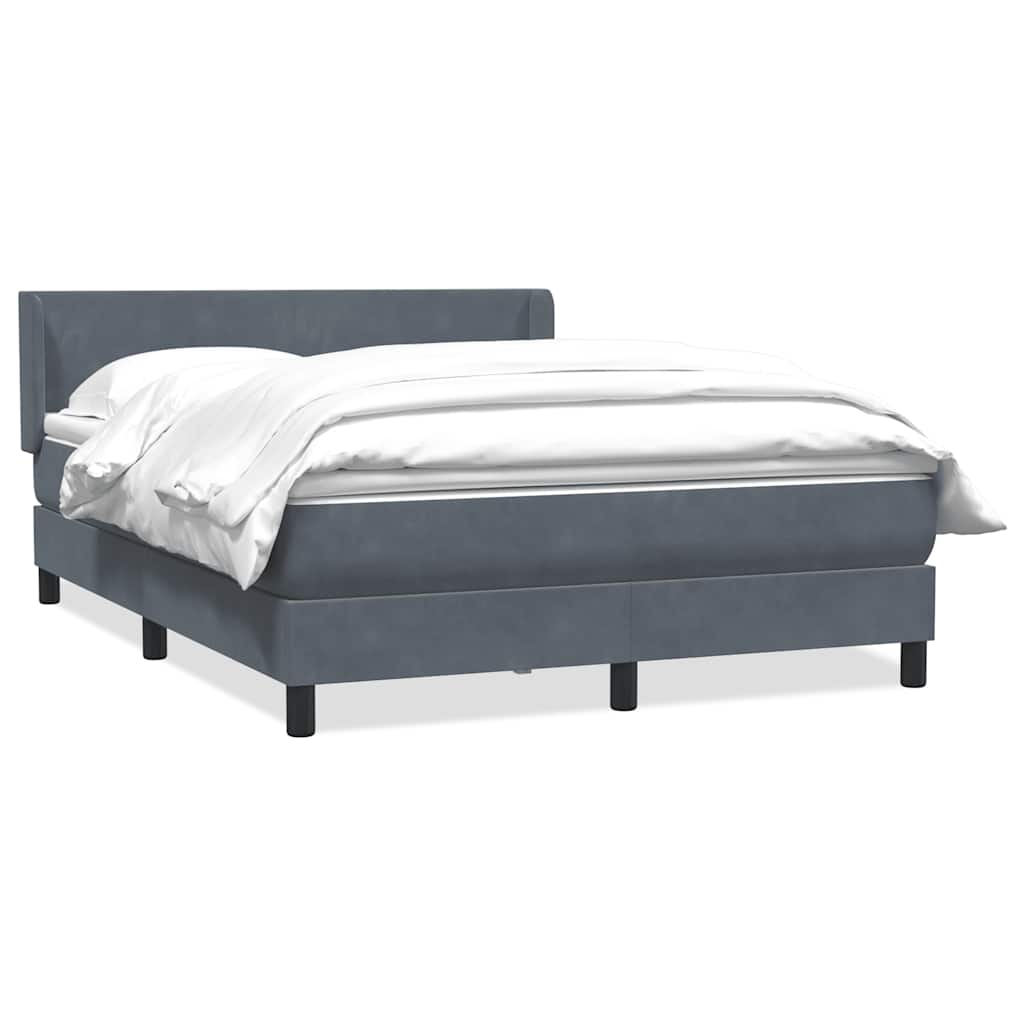 Giroletto a Molle con Materasso Grigio Scuro 160x210 cm Velluto | homemem39