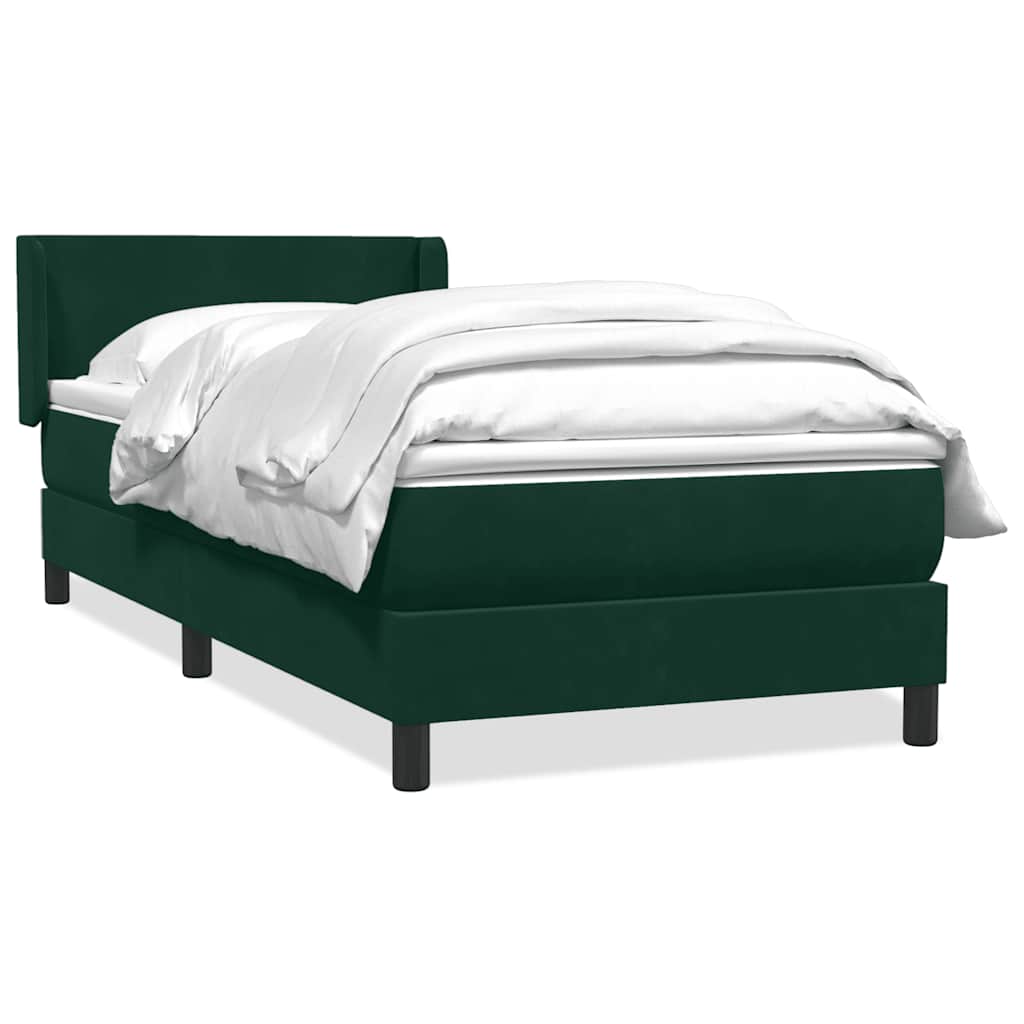 Giroletto a Molle con Materasso Verde Scuro 80x220 cm Velluto | homemem39