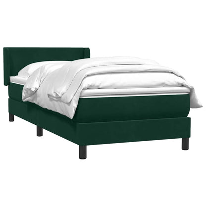 Giroletto a Molle con Materasso Verde Scuro 80x220 cm Velluto | homemem39
