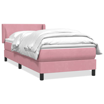 Giroletto a Molle con Materasso Rosa 80x220 cm Velluto | homemem39