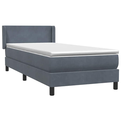 Giroletto a Molle con Materasso Grigio Scuro 90x220 cm Velluto | homemem39
