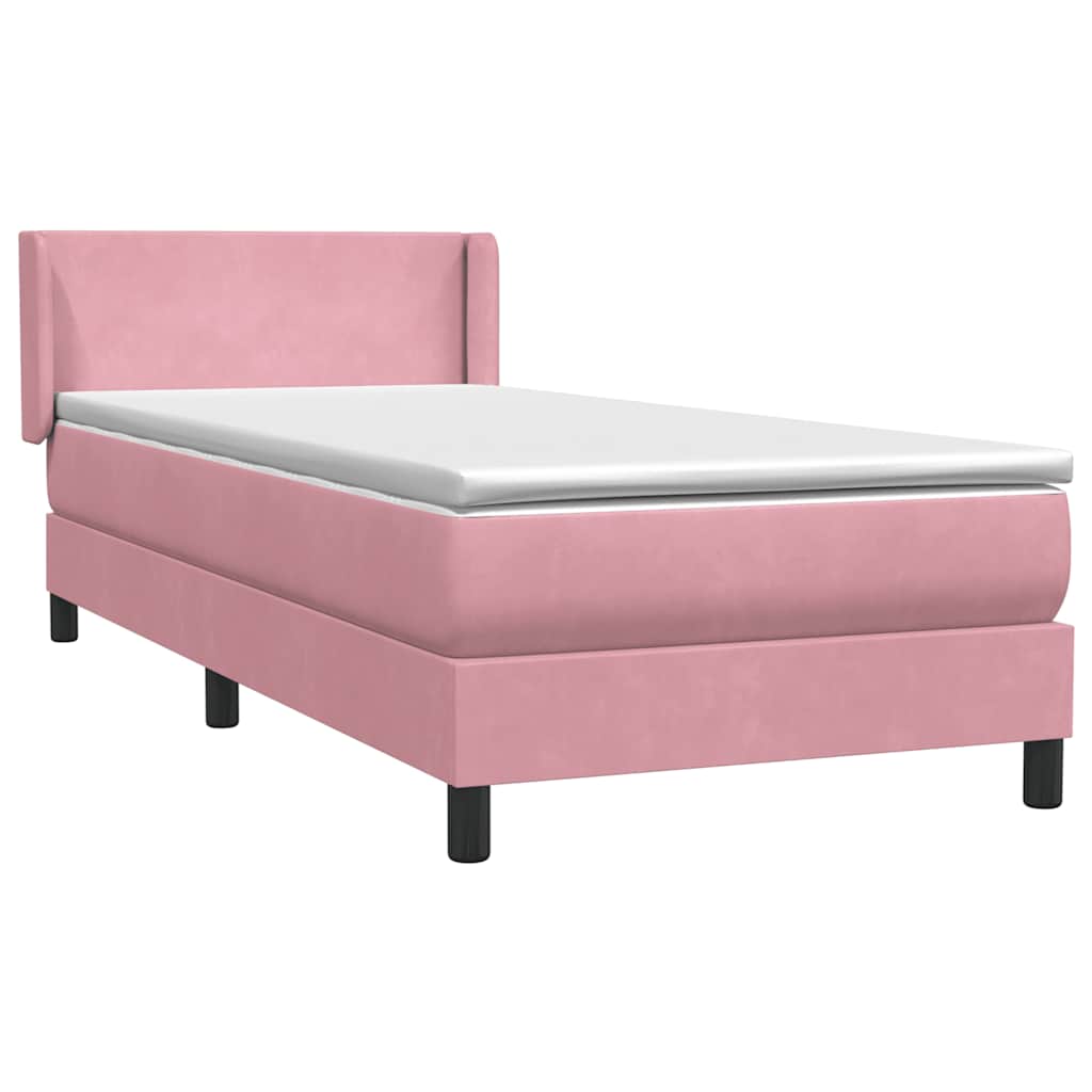 Giroletto a Molle con Materasso Rosa 90x220 cm Velluto | homemem39