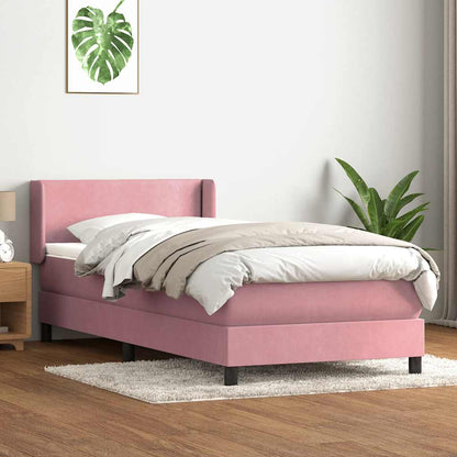 Giroletto a Molle con Materasso Rosa 90x220 cm Velluto | homemem39