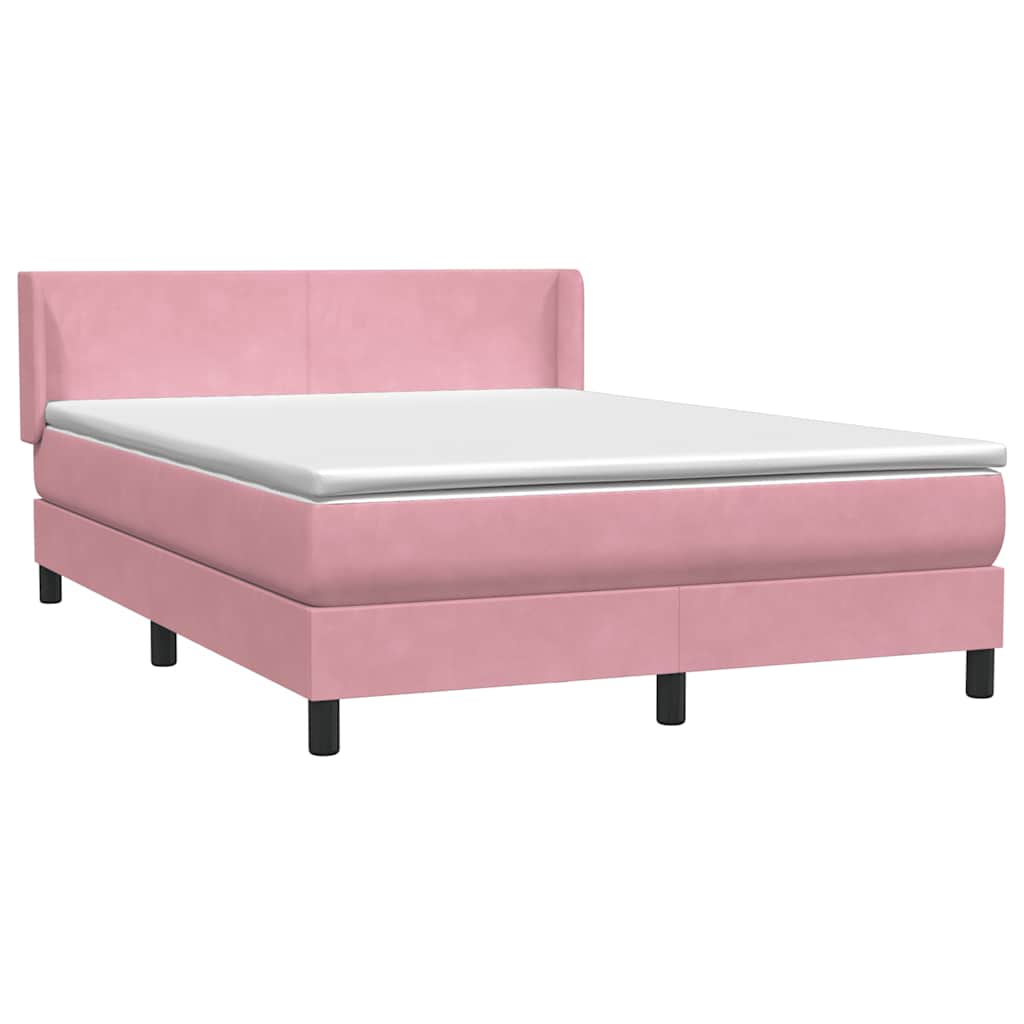 Giroletto a Molle con Materasso Rosa 140x220 cm in Velluto | homemem39