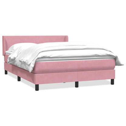 Giroletto a Molle con Materasso Rosa 160x220 cm in Velluto | homemem39