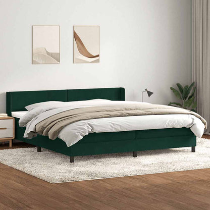 Giroletto a Molle con Materasso Verde Scuro 180x220 cm Velluto | homemem39