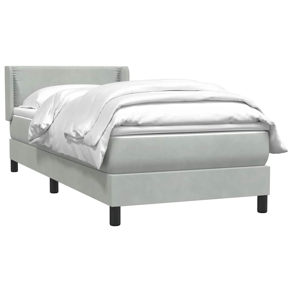 Giroletto a Molle con Materasso Grigio Chiaro 80x210 cm Velluto | homemem39