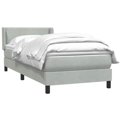 Giroletto a Molle con Materasso Grigio Chiaro 80x210 cm Velluto | homemem39