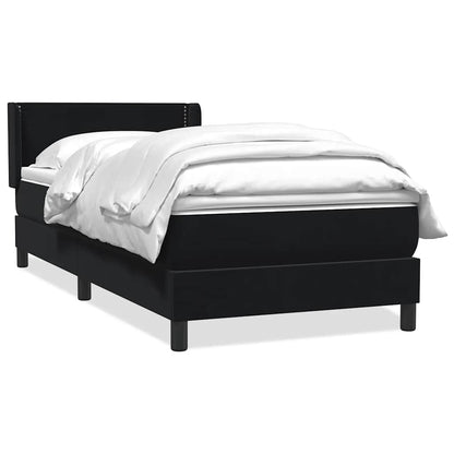 Giroletto a Molle con Materasso Nero 90x210 cm in Velluto | homemem39