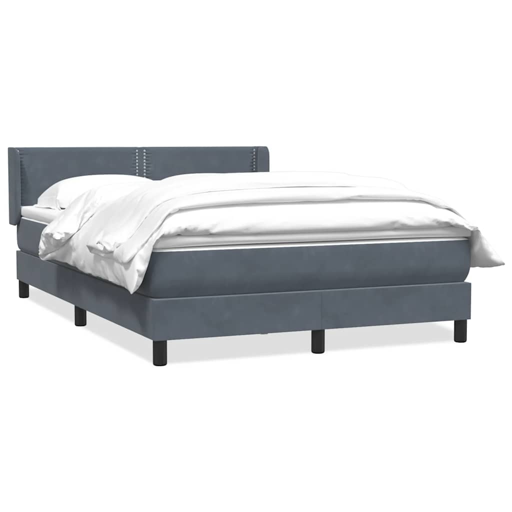 Giroletto a Molle con Materasso Grigio Scuro 160x210 cm Velluto | homemem39