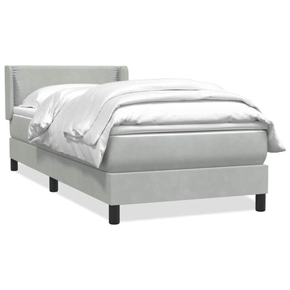 Giroletto a Molle con Materasso Grigio Chiaro 80x220 cm Velluto | homemem39