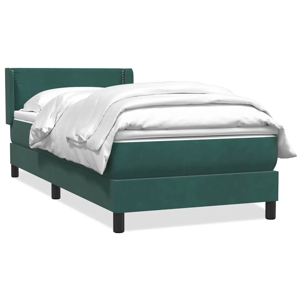 Giroletto a Molle con Materasso Verde Scuro 80x220 cm Velluto | homemem39