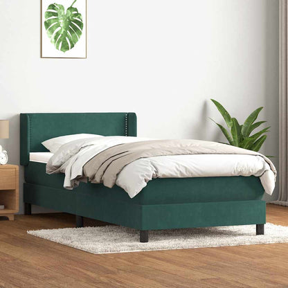 Giroletto a Molle con Materasso Verde Scuro 80x220 cm Velluto | homemem39