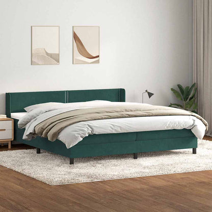 Giroletto a Molle con Materasso Verde Scuro 180x220 cm Velluto | homemem39
