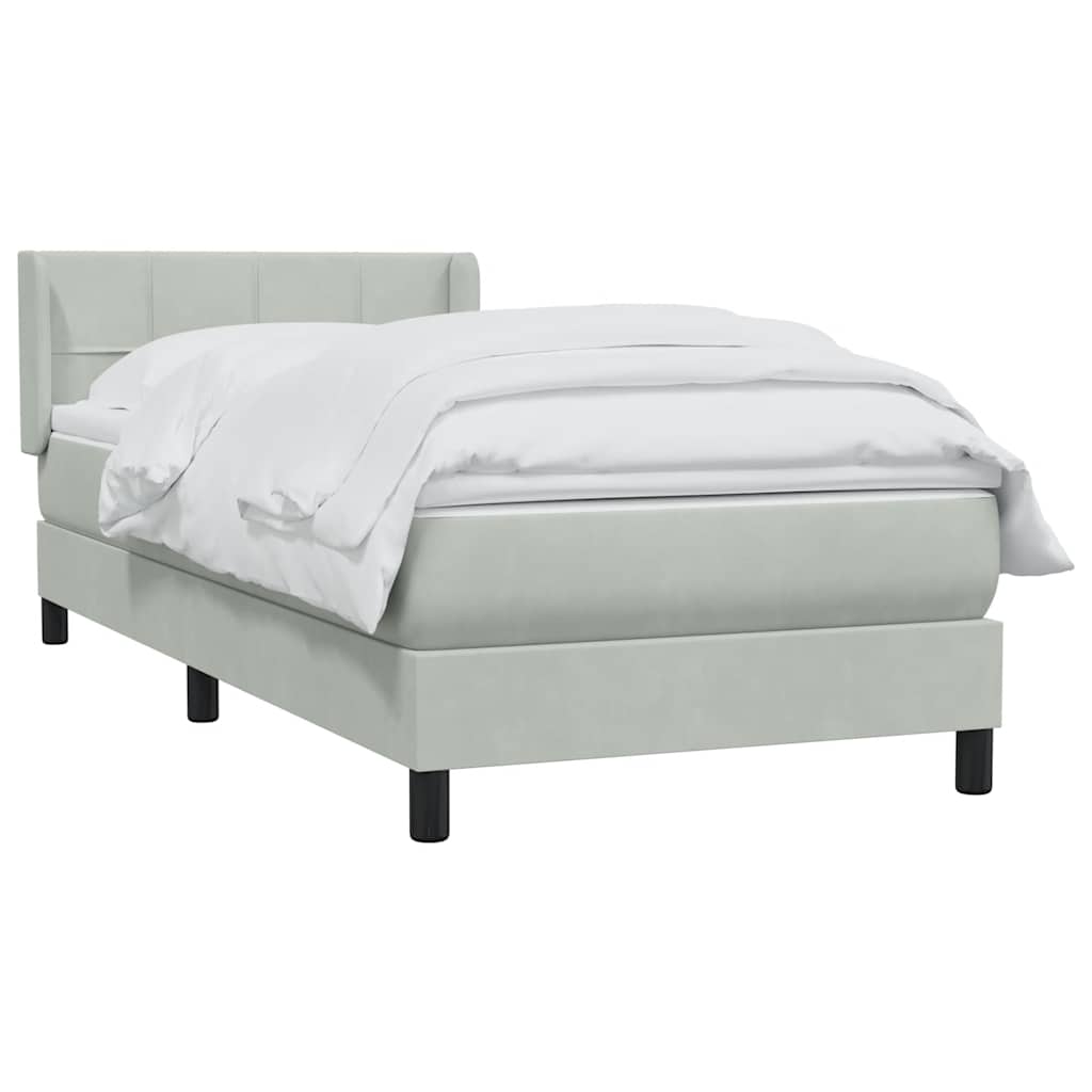 Giroletto a Molle con Materasso Grigio Chiaro 80x210 cm Velluto | homemem39