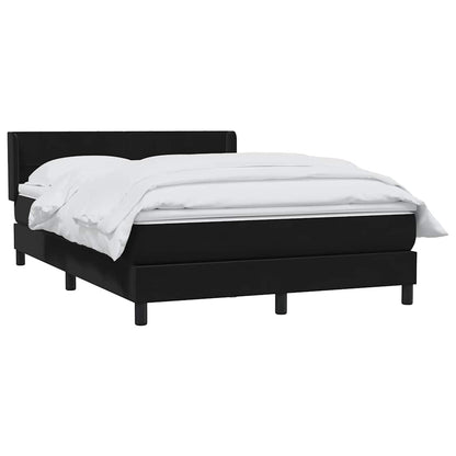 Giroletto a Molle con Materasso Nero 160x210 cm in Velluto | homemem39