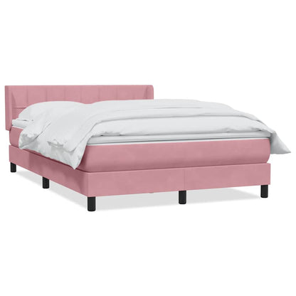 Giroletto a Molle con Materasso Rosa 160x210 cm in Velluto | homemem39