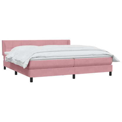Giroletto a Molle con Materasso Rosa 180x210 cm in Velluto | homemem39