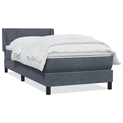 Giroletto a Molle con Materasso Grigio Scuro 80x220 cm Velluto | homemem39