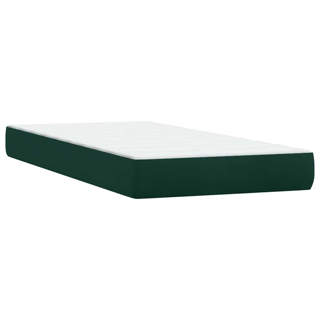 Giroletto a Molle con Materasso Verde Scuro 80x220 cm Velluto | homemem39