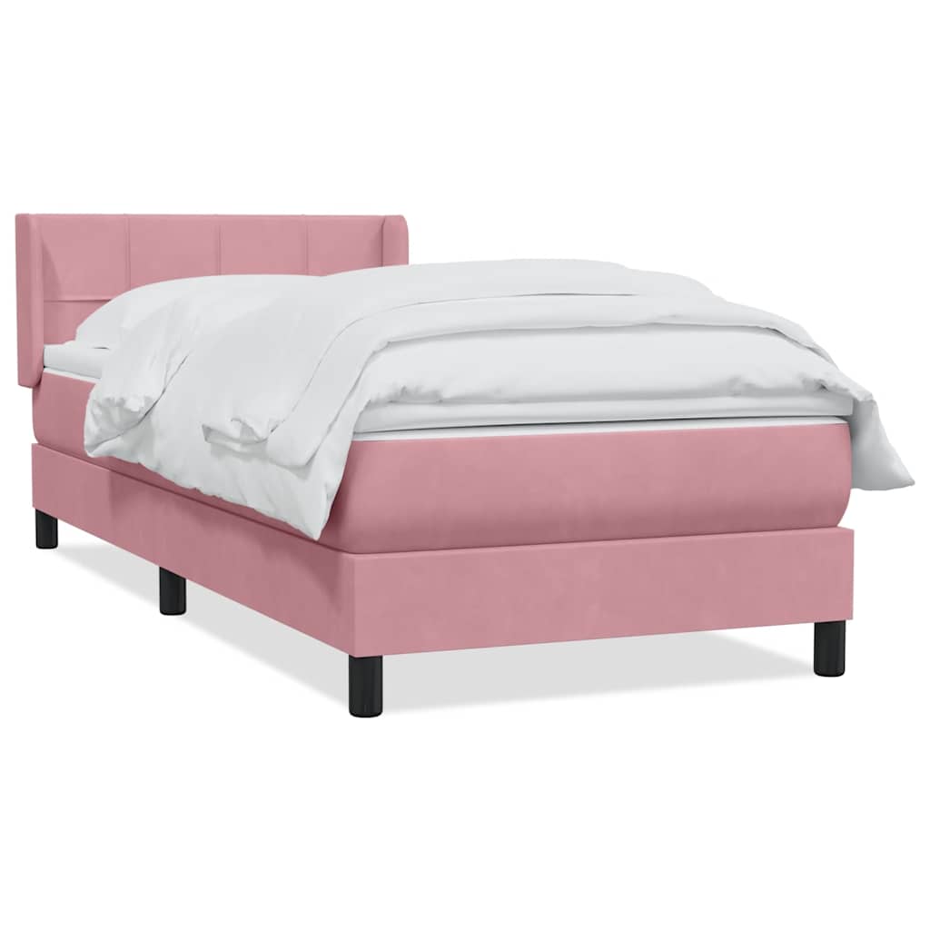 Giroletto a Molle con Materasso Rosa 80x220 cm Velluto | homemem39