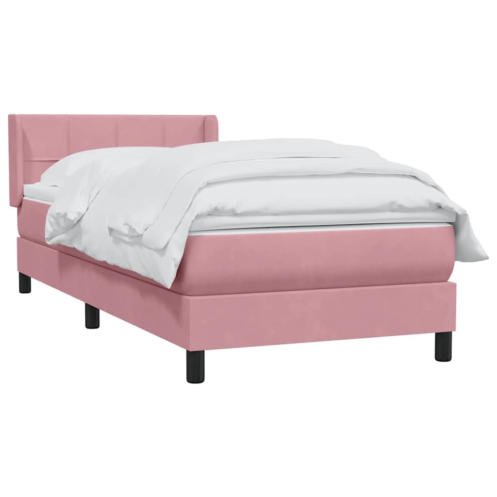 Giroletto a Molle con Materasso Rosa 80x220 cm Velluto | homemem39