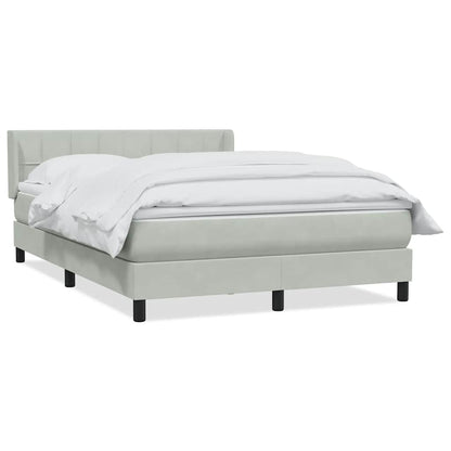 Giroletto a Molle con Materasso Grigio Chiaro 160x220cm Velluto | homemem39